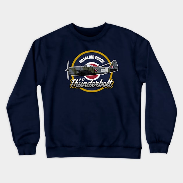 RAF P-47 Thunderbolt Crewneck Sweatshirt by Tailgunnerstudios